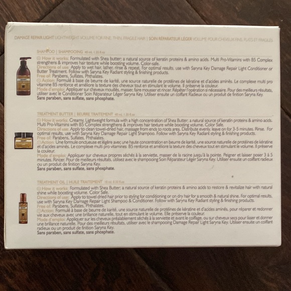 NWT Hair therapy saryna key damage repair light hair care set - Picture 2 of 4
